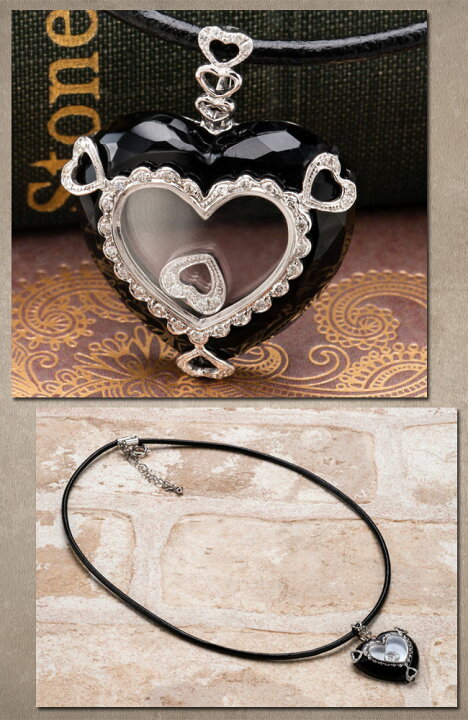 楽天市場】【K18WG】 オニキス ダイヤモンド ネックレス ハート  