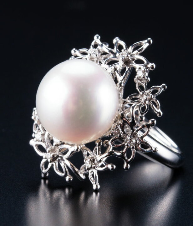 楽天市場】南洋白真珠 パール 大粒 真珠 リング 指輪 レディース  