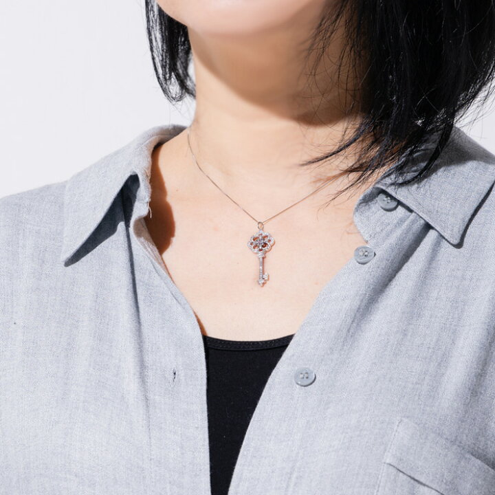 楽天市場】K18 ダイヤモンド ダイアモンド ネックレス 鍵 アンティーク  