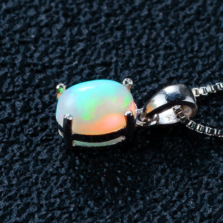 楽天市場】天然石 オパール ネックレス 遊色 ウォーターオパール  