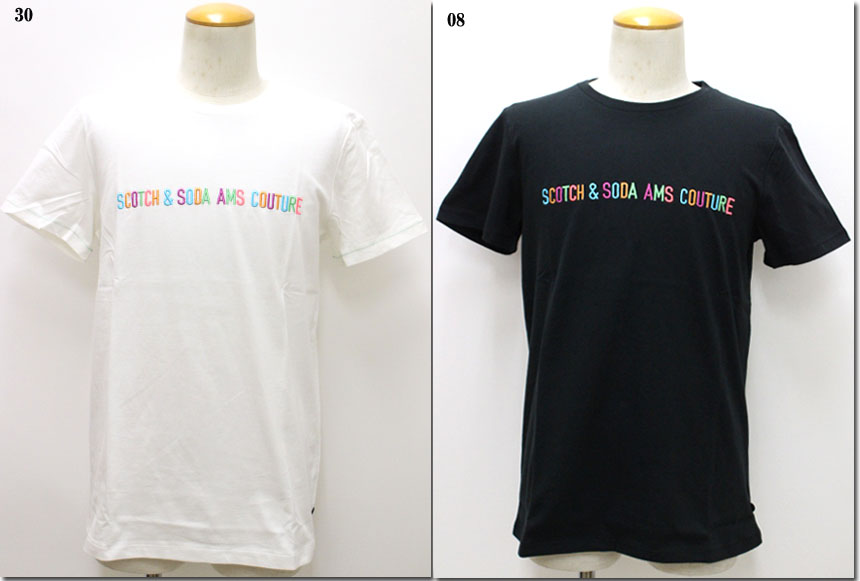 SCOTCH＆SODA 【スコッチ＆ソーダ】カラーエンブロイダリーロゴTシャツ  292-74450 Tシャツ・カットソー