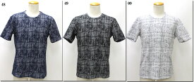 HIDEAWAYS NICOLE　【ハイダウェイニコル】ランダムチェック柄クルーネックTシャツ　　9265-9707