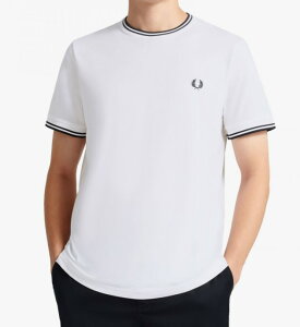 FRED PERRY�@�y�t���b�h�y���[�z�@�N���[�l�b�NT�V���c�@�e�B�b�v���C���@�R�b�g���W���[�W�[�@����T�V���c�@Twin Tipped T-Shirt�@M1588