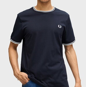FRED PERRY�@�y�t���b�h�y���[�z�@�N���[�l�b�NT�V���c�@�e�B�b�v���C���@�R�b�g���W���[�W�[�@����T�V���c�@Twin Tipped T-Shirt�@M1588V