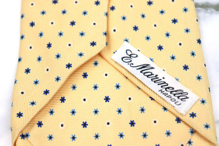 楽天市場 マリネッラ E Marinella 最高級イタリア老舗ネクタイブランド イタリア製 シルク ドット柄 イエロー シルク ブランド ネクタイ 送料無料 中古 良品 Barce