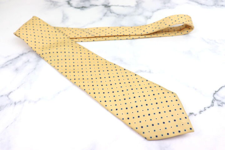 楽天市場 マリネッラ E Marinella 最高級イタリア老舗ネクタイブランド イタリア製 シルク ドット柄 イエロー シルク ブランド ネクタイ 送料無料 中古 良品 Barce