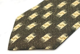 クリッツィア KRIZIA 総柄 グレー シルク ブランド ネクタイ 送料無料 【中古】【美品】