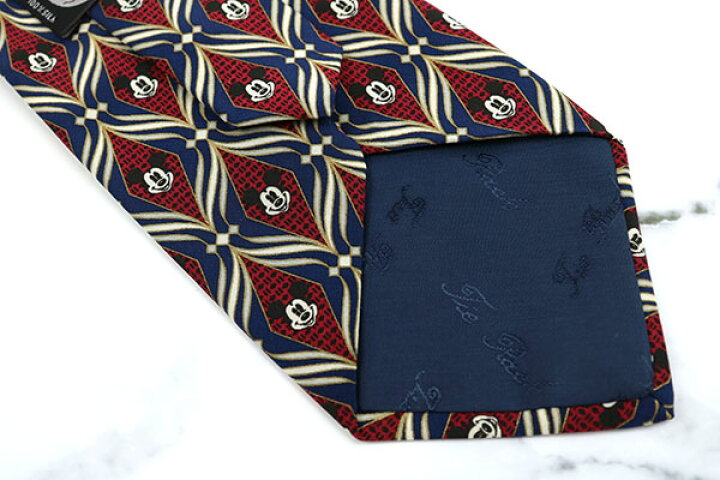 楽天市場 ディズニー Disney ミッキーマウス タイラック Tie Rack イタリア製 シルク キャラクター柄 レッド シルク ブランド ネクタイ 送料無料 中古 美品 Barce