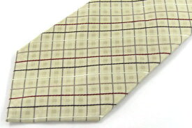 リョウコキクチ チェック柄 シルク100％ メンズ ネクタイ 送料無料 【中古】【美品】