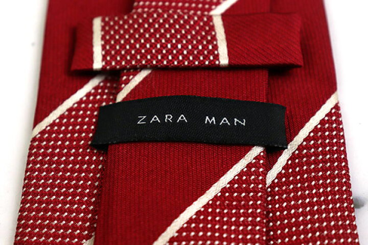 楽天市場】ザラ ZARA ストライプ柄 メンズ ネクタイ レッド 赤 送料 