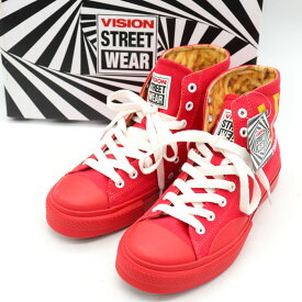 VISION STREET WARE ヴィジョンストリートウェア キャンバスハイ VSW-0152 未使用 訳あり 靴 シューズ レディース 23.5cmサイズ レッド 【中古】