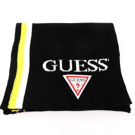 GUESS JEANS ゲス ジーンズ マフラー ロゴ ストール ブランド 小物 レディース メンズ ブラック 【中古】