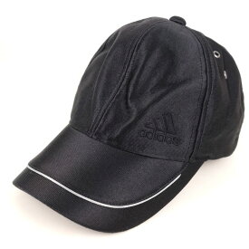 adidas アディダス キャップ ロゴ ベルクロ スポーツ ブランド 帽子 メンズ 57~60cmサイズ ブラック 【中古】