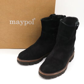 maypol メイポール ショートブーツ スエード シューズ 靴 スペイン製 黒 レディース 35サイズ ブラック 【中古】