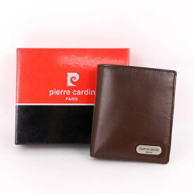 Pierre Cardin ピエールカルダン 二つ折り財布 未使用 小銭入れあり ブランド ウォレット メンズ ブラウン 【中古】