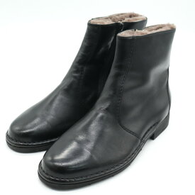 Sioux シオックス ショートブーツ 本革レザー ボア ドイツ製 ブランド シューズ 靴 黒 メンズ 7サイズ ブラック 【中古】