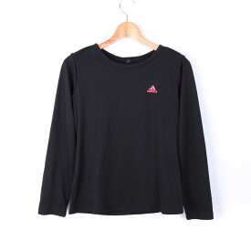 adidas アディダス 長袖Tシャツ クライマライト ワンポイントロゴ スポーツウェア レディース Mサイズ ブラック 【中古】