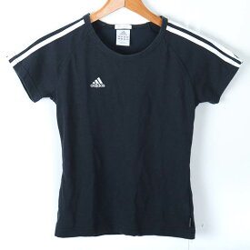 adidas アディダス 半袖Tシャツ 袖ライン クライマ365 スポーツウエア レディース Sサイズ ネイビー×ホワイト 【中古】