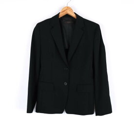 ELLE エル テーラードジャケット スーツ アウター 入学式 卒園式 ウール混 レディース 13ARサイズ ブラック 【中古】