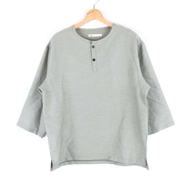 ikka イッカ 半袖Tシャツ トップス カットソー フロントボタン オーバーサイズ メンズ Mサイズ カーキ 【中古】