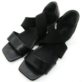 COMME CA ISM コムサイズム サンダル ストラップ ブランド 靴 シューズ 黒 レディース 24.5サイズ ブラック 【中古】