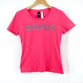 adidas アディダス 長袖Tシャツ トップス カットソー スポーツウエア レディース Mサイズ ピンク 【中古】