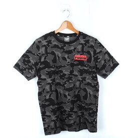 PUMA プーマ 半袖Tシャツ カモフラ柄 スポーツウエア メンズ Mサイズ 黒×グレー 【中古】