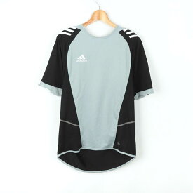 adidas アディダス 半袖Tシャツ トップス カットソー スポーツウエア ジムウエア レディース Lサイズ グレー ブラック 【中古】