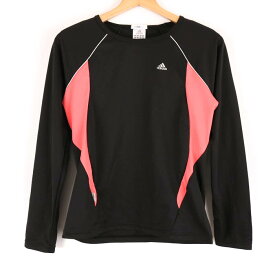 adidas アディダス 長袖Tシャツ クライマライト スポーツウエア 日本製 レディース Mサイズ ブラック 【中古】