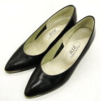 RIZ リズ パンプス ポインテッドトゥ ブランド シューズ 靴 日本製 黒 レディース 22サイズ ブラック 【中古】
