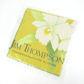 JIM THOMPSON ジムトンプソン スカーフ 未使用 花柄 タイ シルク ブランド 小物 レディース イエロー 【中古】