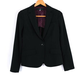 INED イネド テーラードジャケット アウター スーツ レディース 7サイズ ブラック 【中古】