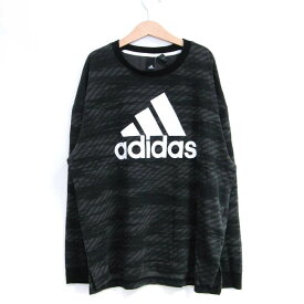 adidas アディダス 長袖Tシャツ トップス ロゴT 3ストライプス スポーツウエア キッズ 男の子用 160サイズ グレー 【中古】