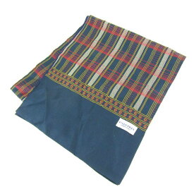 ENZO TRIA スカーフ ストール チェック柄 ブランド 小物 メンズ ネイビー stole 【中古】