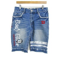 69353ボディーグローブデニムハーフパンツ水色サイズM 