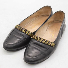 【全品39％OFFクーポン配布中】CHANEL シャネル スリッポン シューズ 靴 イタリア製 黒 レディース 36.5サイズ ブラック 【中古】