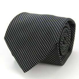 Les Copains レコパン ブランド ネクタイ シルク 小紋柄 総柄 ワイドタイ PO メンズ ブラック 【中古】