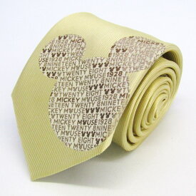 BRICK HOUSE ブリックハウス ブランド ネクタイ ミッキー ディズニー キャラクター柄 シルク PO メンズ イエロー 【中古】