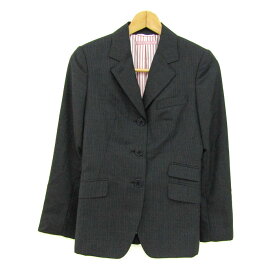 PS Paul Smith ピーエスポールスミス テーラードジャケット ストライプ柄 アウター レディース 38サイズ ダークグレー 【中古】