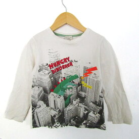 Paul Smith JUNIOR ポールスミスジュニア 長袖Tシャツ トップス ロンT 恐竜 コットン キッズ 男の子用 110サイズ ホワイト 【中古】