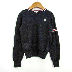 GUCCI グッチ セーター トップス 長袖 Vネック ニット イタリア製 キッズ 男の子用 6サイズ ネイビー 【中古】