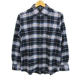 【全品39％OFFクーポン8月4日20:00〜8月11日01:59まで】THE SCOTCH HOUSE スコッチハウス 長袖シャツ ネルシャツ コットン100% ブランド トップス メンズ Mサイズ ブルー 【中古】