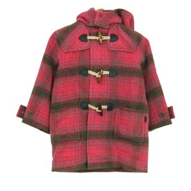 Paul Smith ポールスミス ダッフルコート チェック柄 ウール混 アウター キッズ 男の子用 120サイズ ピンク×ブラウン 【中古】
