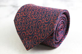 LUIGI BORRELLI ナポリ一流老舗 ルイジボレッリ ブランド ネクタイ ペイズリー シルク イタリア製 PO メンズ ネイビー 【中古】