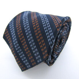 【全品39％OFFクーポン配布中】CHANEL シャネル ブランド ネクタイ ココマーク ストライプ柄 シルク イタリア製 PO メンズ ネイビー 【中古】