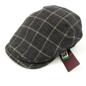【最大50％OFFクーポン配布中】Borsalino ボルサリーノ ハンチング 帽子 ブランド チェック ウール 日本製 未使用品 メンズ M(56.5cm)サイズ グレー 【中古】