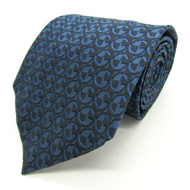 【全品39％OFFクーポン配布中】GUCCI グッチ ブランド ネクタイ GG柄 総柄 シルク イタリア製 PO メンズ ネイビー 【中古】