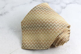 【全品39％OFFクーポン配布中】GUCCI グッチ ブランドネクタイ クレスト紋章 GG柄 シルク コットン イタリア製 PO メンズ ブラウン 【中古】