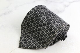【全品39％OFFクーポン配布中】GUCCI グッチ ブランドネクタイ クレスト紋章 GG柄 総柄 シルク イタリア製 PO メンズ ブラック 【中古】