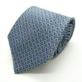 GUCCI グッチ ブランド ネクタイ 小紋柄 ビット柄 クレスト紋章 シルク イタリア製 PO メンズ ブルー 【中古】